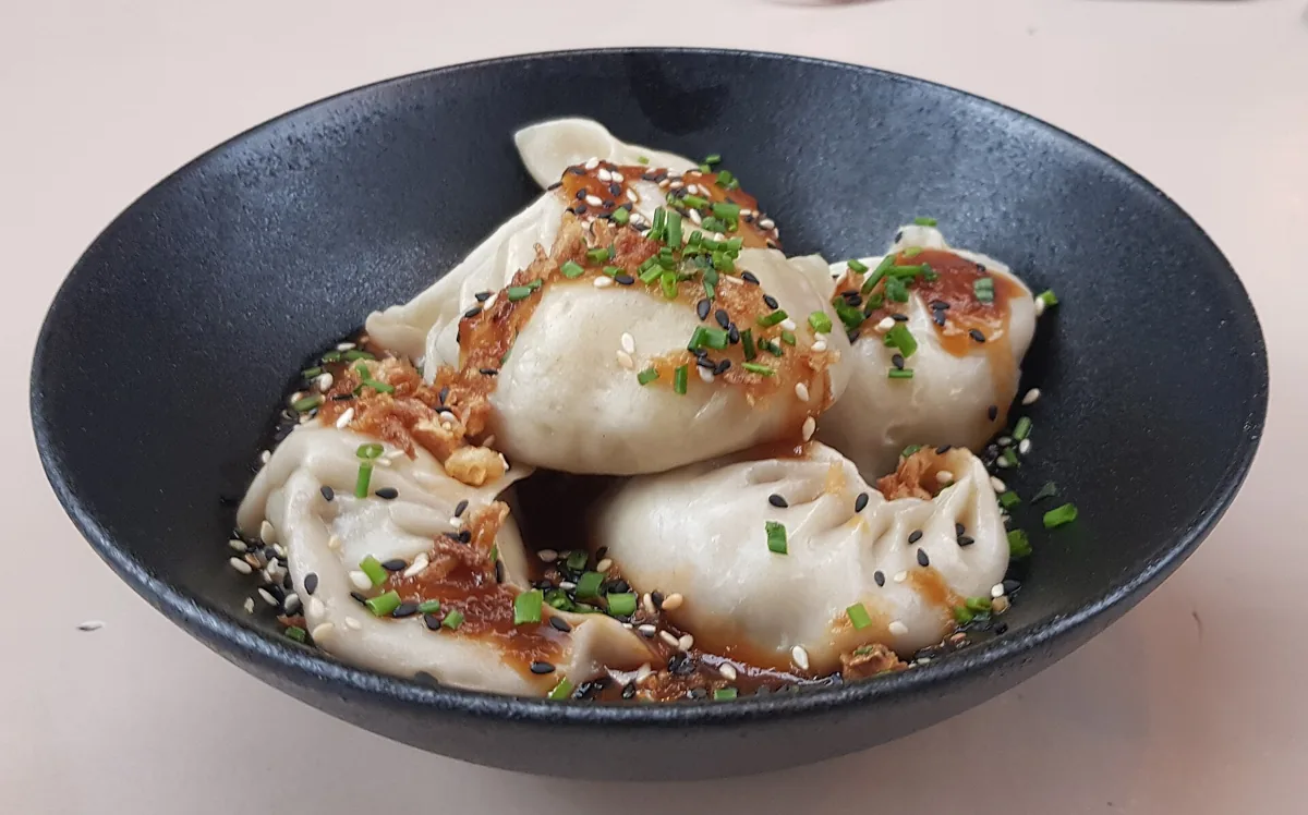 Steamed Chinese dumplings of the kind served at the Xi'an dumpling banquet