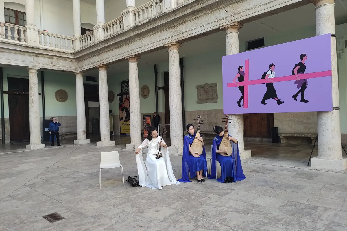 A traditional Chinese pipa lute, the lead instrument of Tang court music